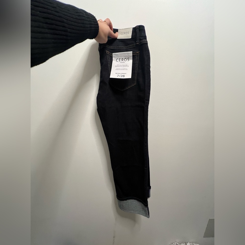 Cuff Ankle Dark Denim Jeans Size 7 / 28